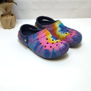 Crocs Dual Comfort Classic Lined Tie-Dye Clog Fleece Lining Unisex Men 8 WMNS 10